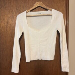 Abercrombie & Fitch Cream Long Sleeve Top